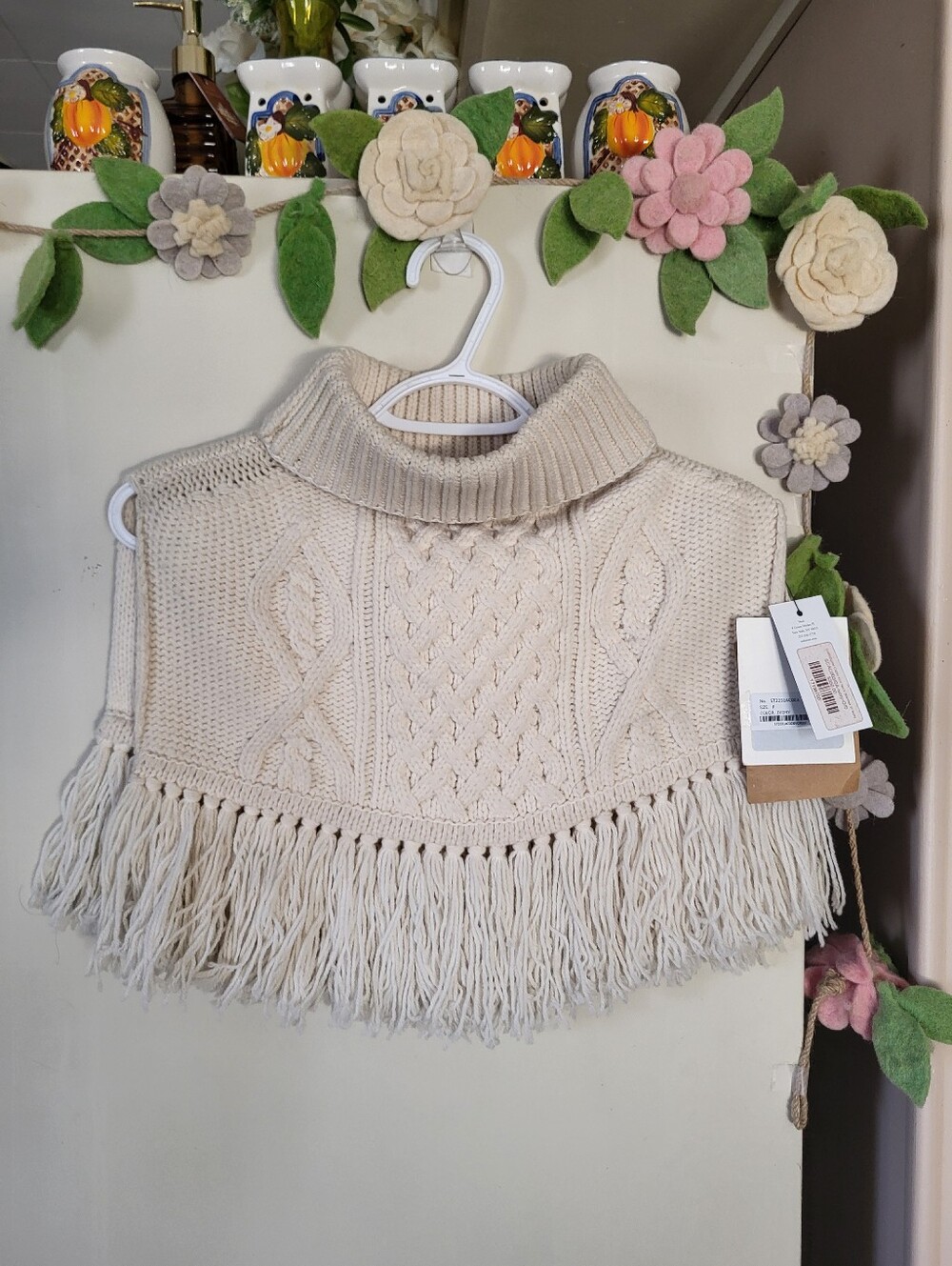 No.6 Store, Cable Knit Neck Warmer With Fringe